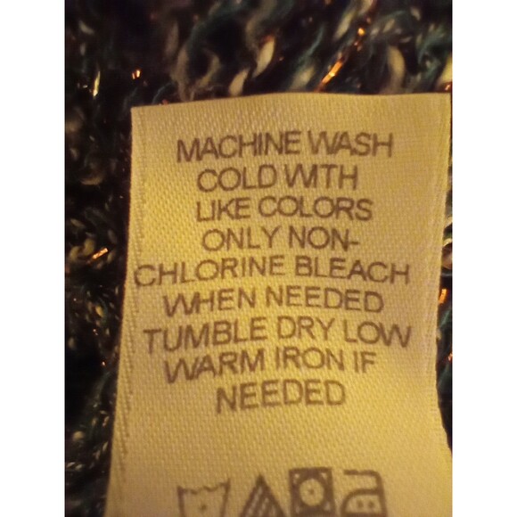 Maurices Womens Sweater Lg Green and Copper Metallic Open Knit Fabric 3/4 Sleeve - Picture 15 of 15